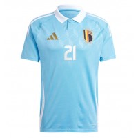 Camiseta Bélgica Timothy Castagne #21 Visitante Equipación Eurocopa 2024 manga corta